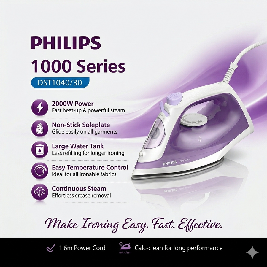 FER À REPASSER - 2000W VIOLET PHILIPS DST-1040/30