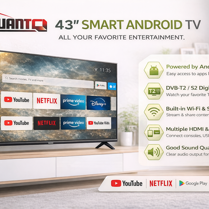 T.V QUANTA AZM 43" SMART ANDROID TV – SD1 T2/S2