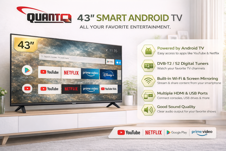 T.V QUANTA AZM 43" SMART ANDROID TV – SD1 T2/S2