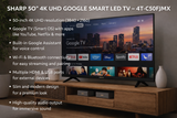 T.V SHARP 50" 4K UHD GOOGLE SMART LED TV – 4T-C50FJ1MX
