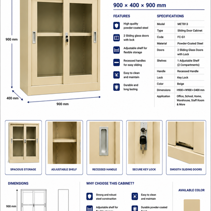 METB13 – Armoire Métallique à Portes Coulissantes FC-G1