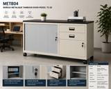 METB04 – Metal Office Tambour Door Cabinet with PedestalMETB04 – Metal Office Tambour Door Cabinet with Pedestal