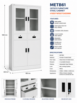 METB46 – Steel Storage Cabinet with Glass Doors (FC-B06)