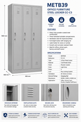 METB39 – 3 Door Steel Locker (CC-C3)