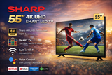 T.V SHARP 55" 4K UHD SMART LED TV – 4T-C55EJ2X