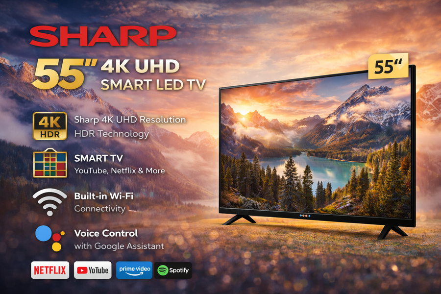 T.V SHARP 55" 4K UHD SMART LED TV – 4T-C55EJ2X