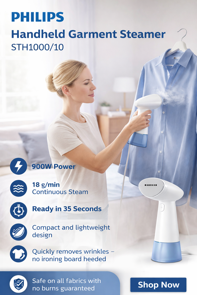 IRON BOX PHILIPS HANDHELD GARMENT STEAMER-900WSTH-1000/10