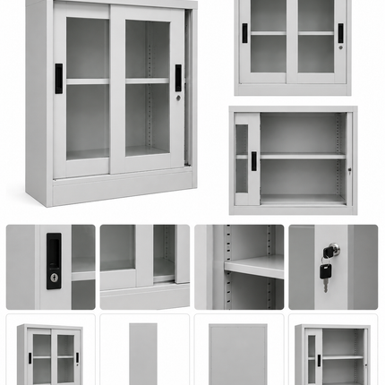 METB54 – Sliding Glass Door Steel Cabinet