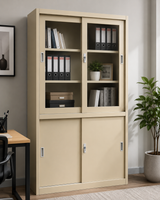 METB01 – Metal Office Bookcase with sliding doors
