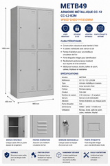 METB49 – 4 Door Steel Locker Cabinet (CC-12 / CC-L2-B2M)